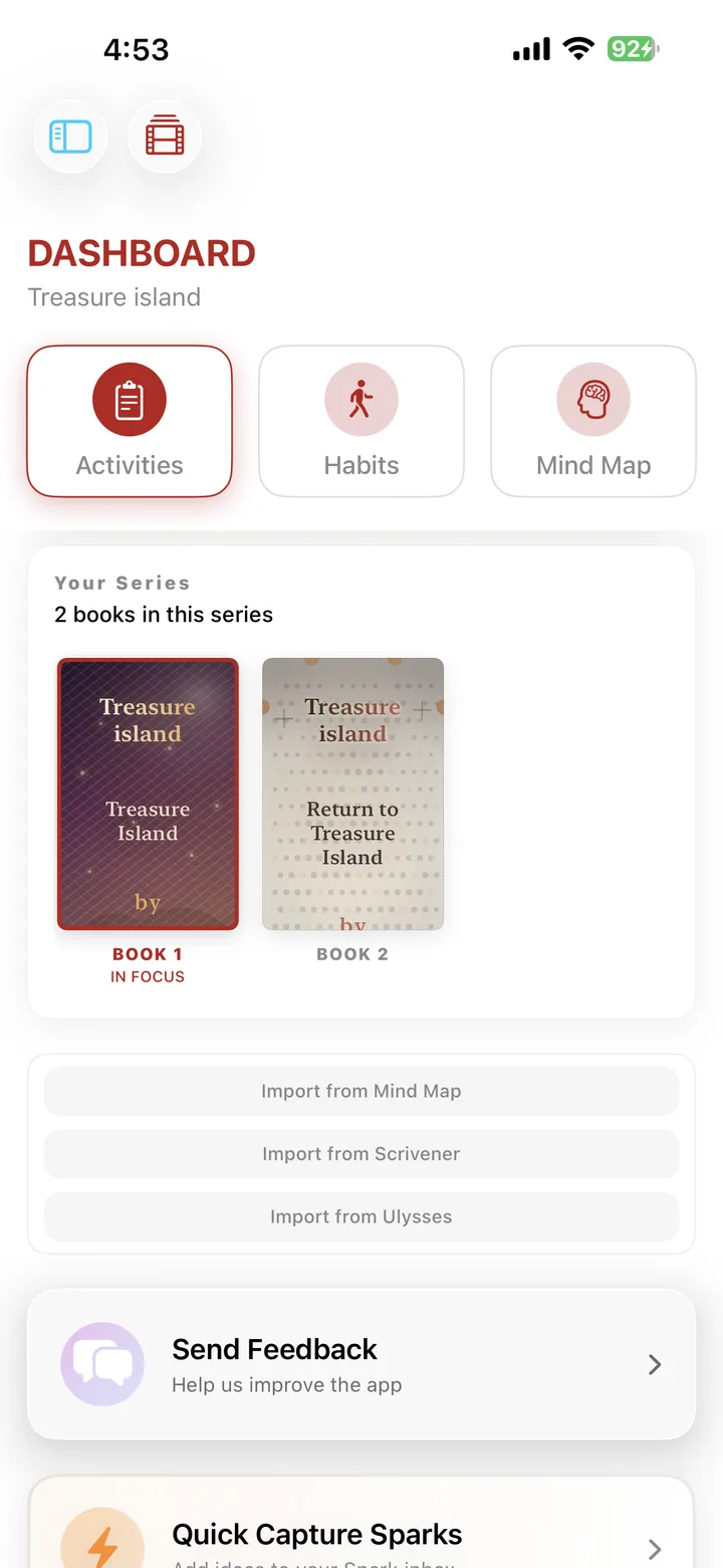 AYCM Manuscript dashboard on iPhone